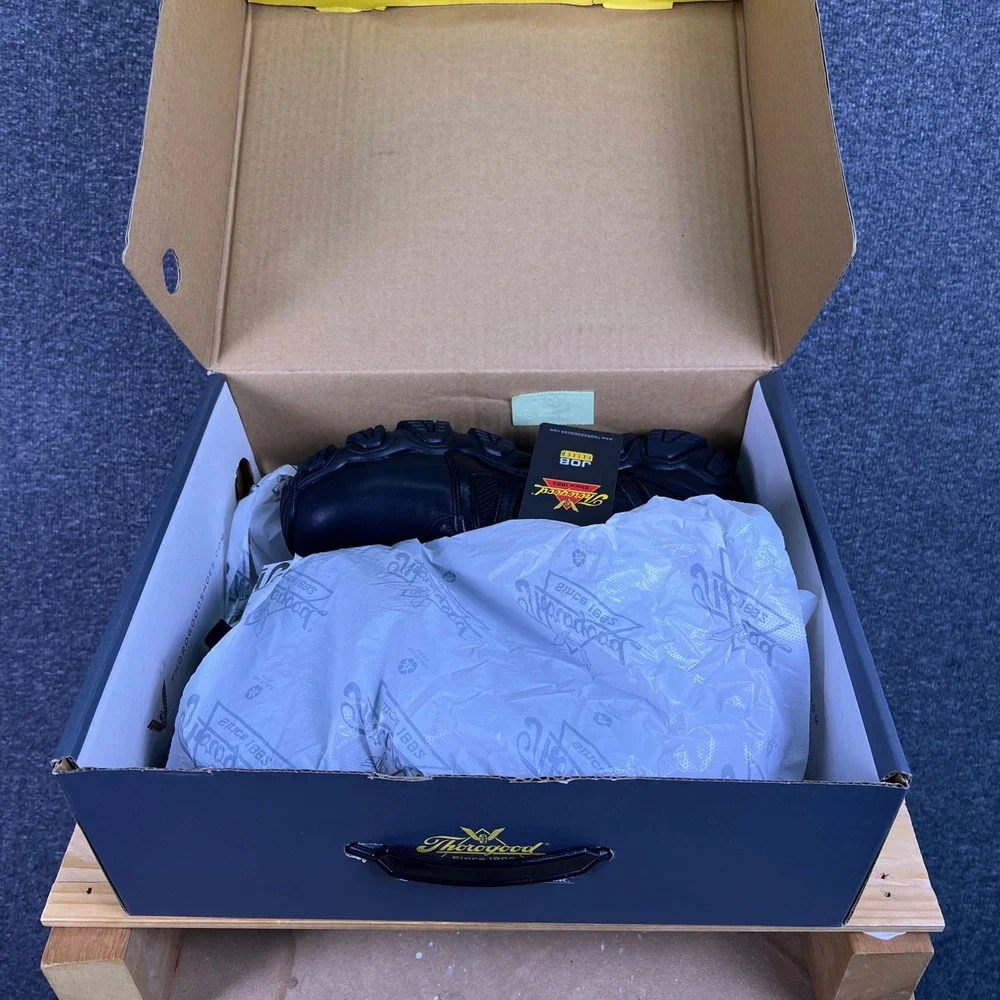 Thorogood Crosstrex Side-Zip Boots Men 7.5 Blk Tactical Waterproof 834-6385 Work